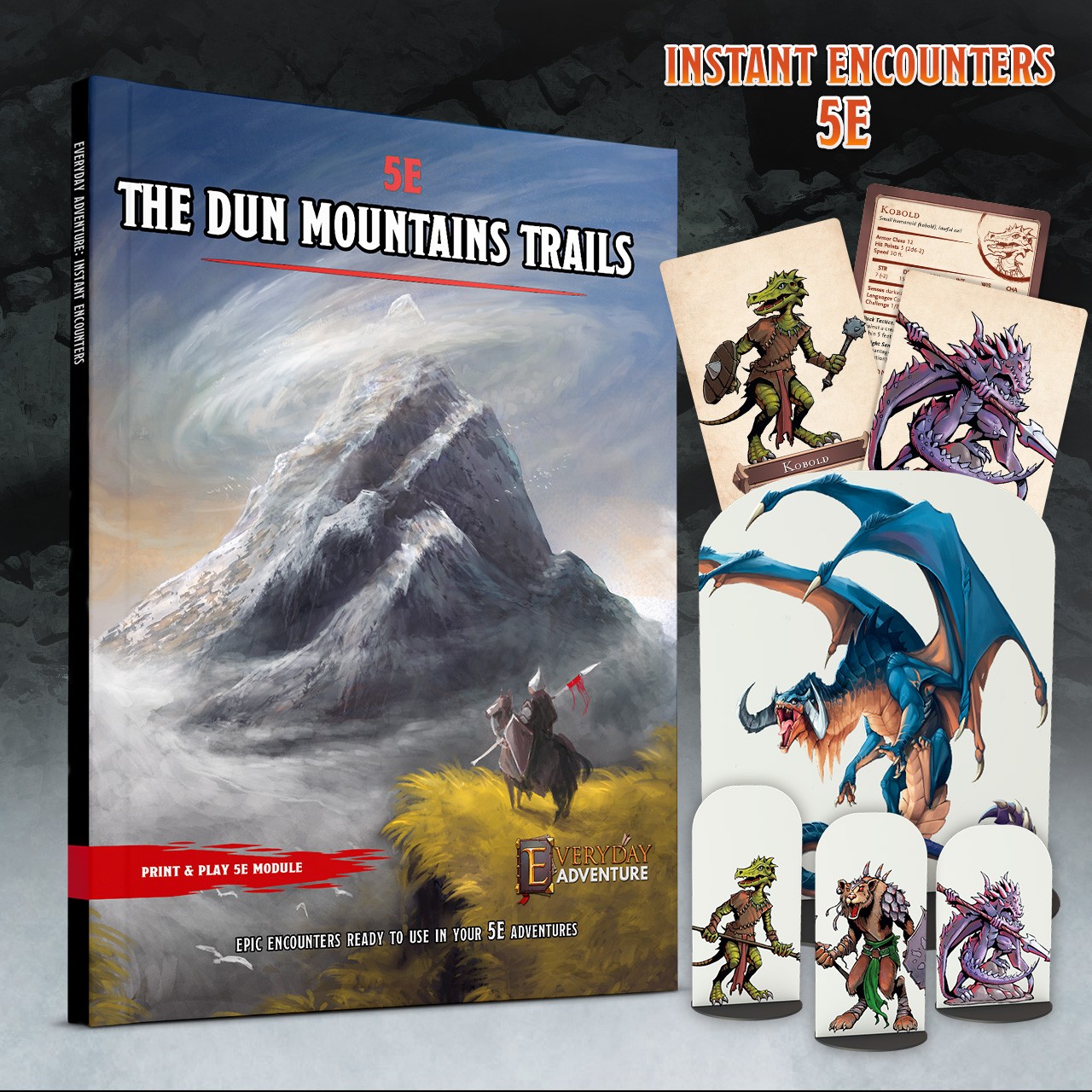Instant Encounters 5E: The Dun Mountains Trails BUNDLE (PDF + STL)
